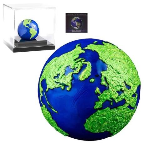 Blue Marble: Green Planet Earth (3 Oz) - stříbrná sběratelská mince