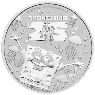 Spongebob Squarepants - 1 Oz - MONEDĂ DE ARGINT PENTRU INVESTIȚII