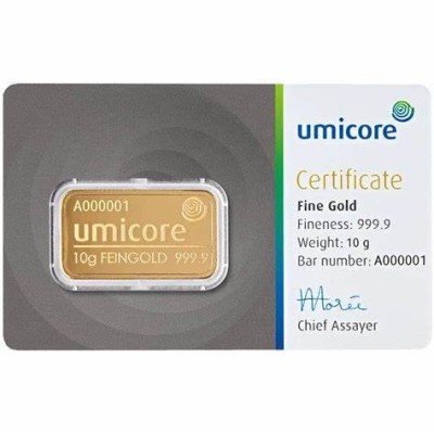 Umicore - 10g - lingou de aur pentru investiții