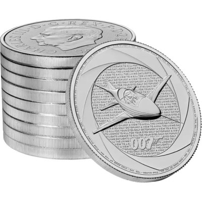 Șase decenii de 007 (80´s) - James Bond - 1 Oz - Monedă de argint pentru investiții