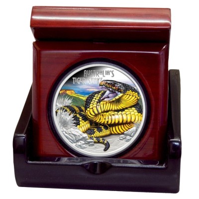 Șarpe tigru australian - Monedă de colecție Proof din argint de 1 oz