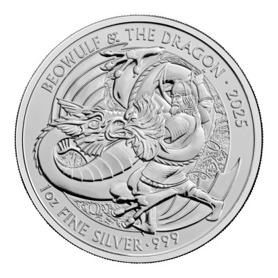 Mituri și legende - Beowulf și dragonul - 1 oz - monedă din argint pentru investiții