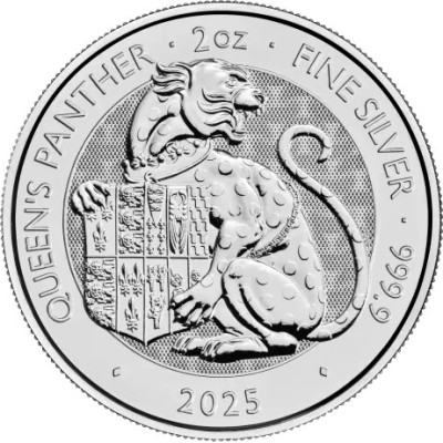 Tudor Beasts Regina Pantera - 2 Oz - Monedă din argint pentru investiții