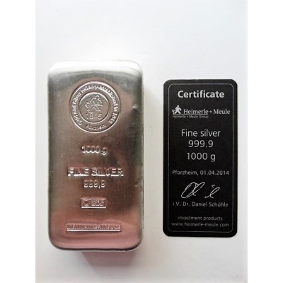 Heimerle & Meule - 1 kg - Silver Investment Bar