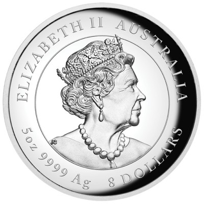 Australian Lunar Tiger - 5 Oz - Monedă de colecție din argint