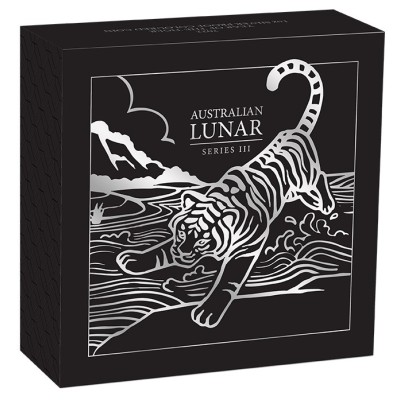 Australian Lunar Tiger - 5 Oz - Monedă de colecție din argint