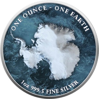 Pământ - 1 Oz - Antarctica - Monedă de colecție din argint