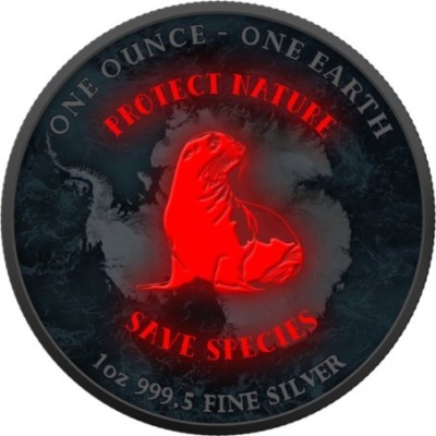 Pământ - 1 Oz - Antarctica - Monedă de colecție din argint