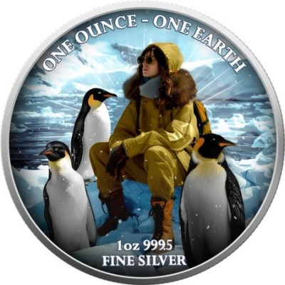 Pământ - 1 Oz - Antarctica - Monedă de colecție din argint