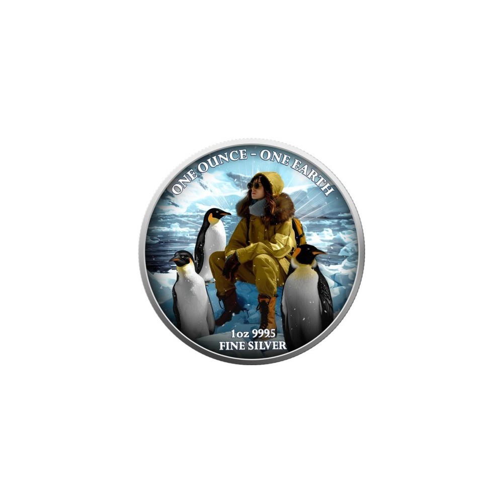 Pământ - 1 Oz - Antarctica - Monedă de colecție din argint