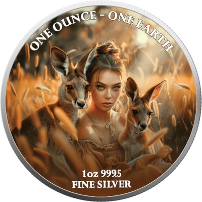 Pământ - 1 Oz - Australia - Monedă de colecție din argint