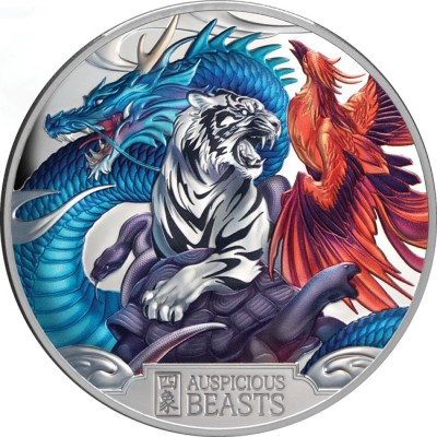 Auspicious Beasts - 5 Oz - Monedă de colecție din argint