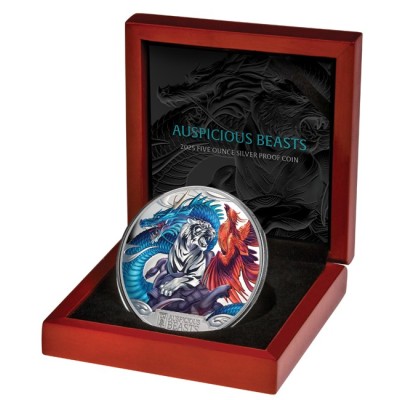 Auspicious Beasts - 5 Oz - Monedă de colecție din argint