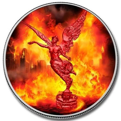 Mexic Libertad - Forțele naturii - Foc - 1 oz - Monedă de colecție din argint