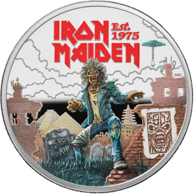 Iron Maiden - R.I.P Eddie - 1 Oz - Monedă de colecție din argint (livrare 28.8.2025)