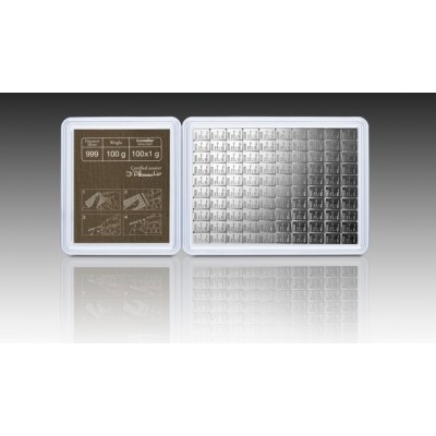 Valcambi Combi Bar 100x1g - Investiční stříbrný slitek