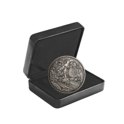 Locomotivă cu aburi - 3 Oz - Monedă de colecție din argint