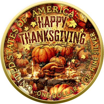 American Eagle, Happy Thanksgiving Day - 1 Oz - Monedă de colecție din argint