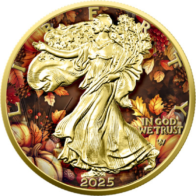 American Eagle, Happy Thanksgiving Day - 1 Oz - Monedă de colecție din argint