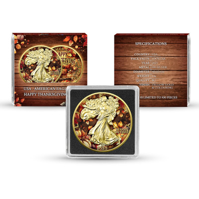 American Eagle, Happy Thanksgiving Day - 1 Oz - Monedă de colecție din argint