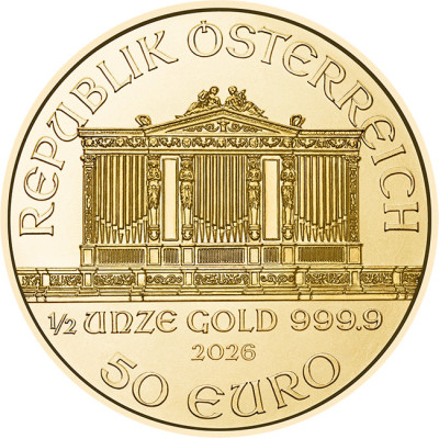 Wiener Philharmoniker (2026) - 1/2 Oz - Gold Investment Coin