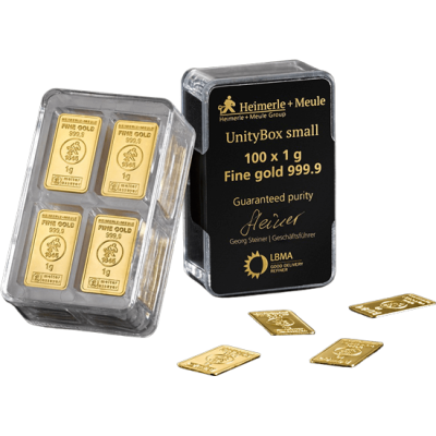 Heimerle + Meule Unity Bar 100 x 1 g - lingou de aur pentru investiții