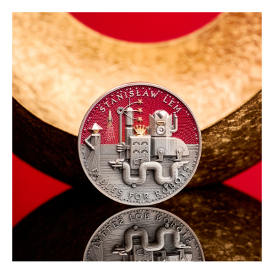 Stanislaw Lem - Fabule pentru roboți - 2 Oz - Monedă de colecție din argint