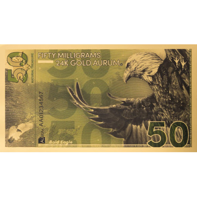 Bald Eagle Aurum - bancnotă de aur de 24k (50mg)