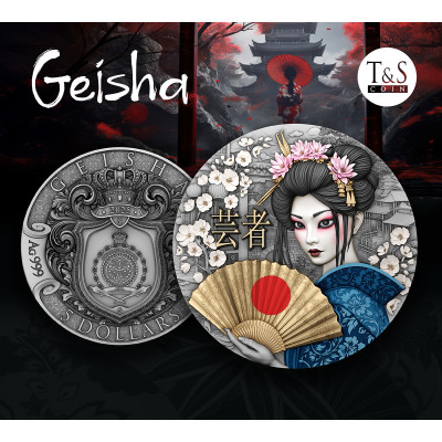 Geisha - 2 Oz - Monedă de colecție din argint