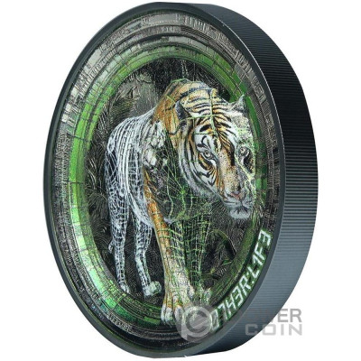Tiger Other Life - 3 Oz - Monedă de colecție din argint