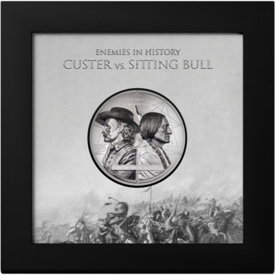 Custer vs. Sitting Bull (2026) – 2 uncii – Monedă de colecție din argint, de calitate Proof